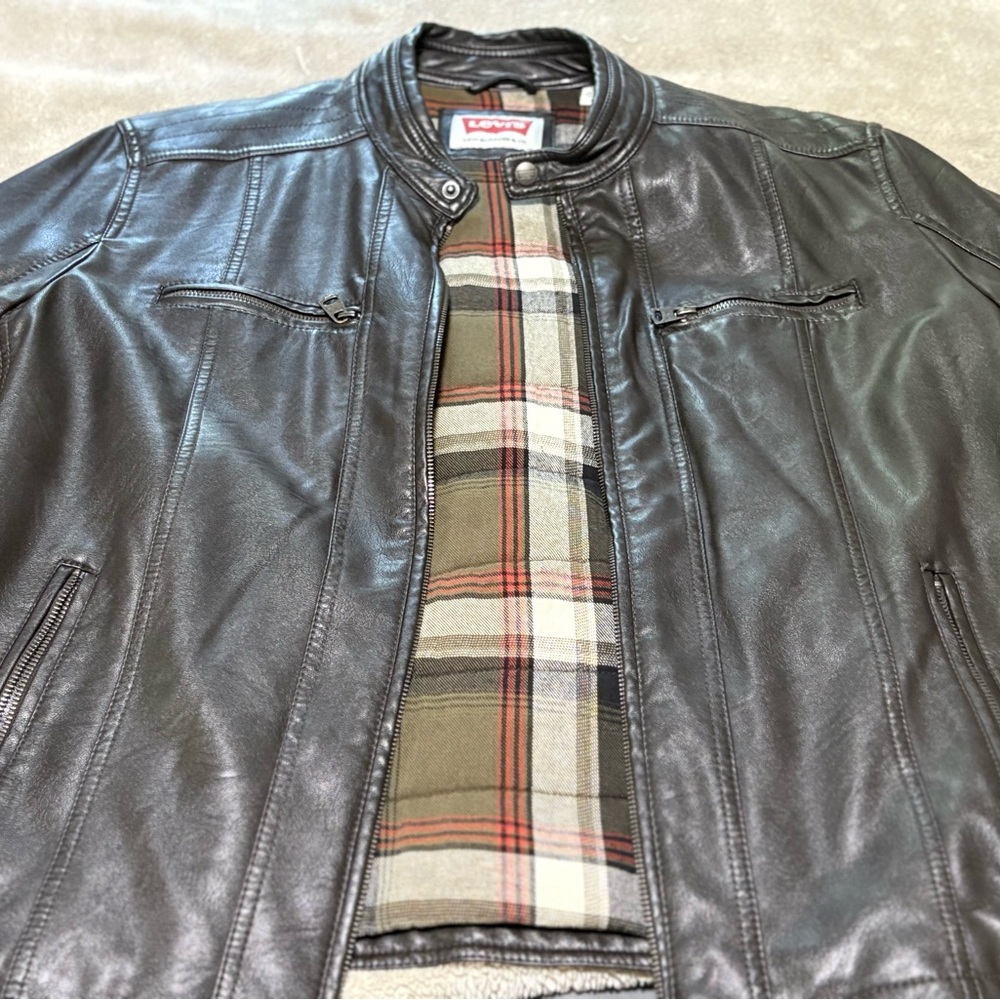 Levi's Men's Dark Brown faux Leather Jacket